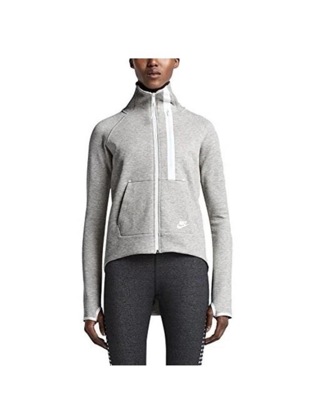 Nike Women's Grey Full Zip Athletic Jacket with Thumbholes Size Small